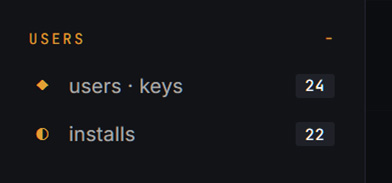 admin sidebar — users